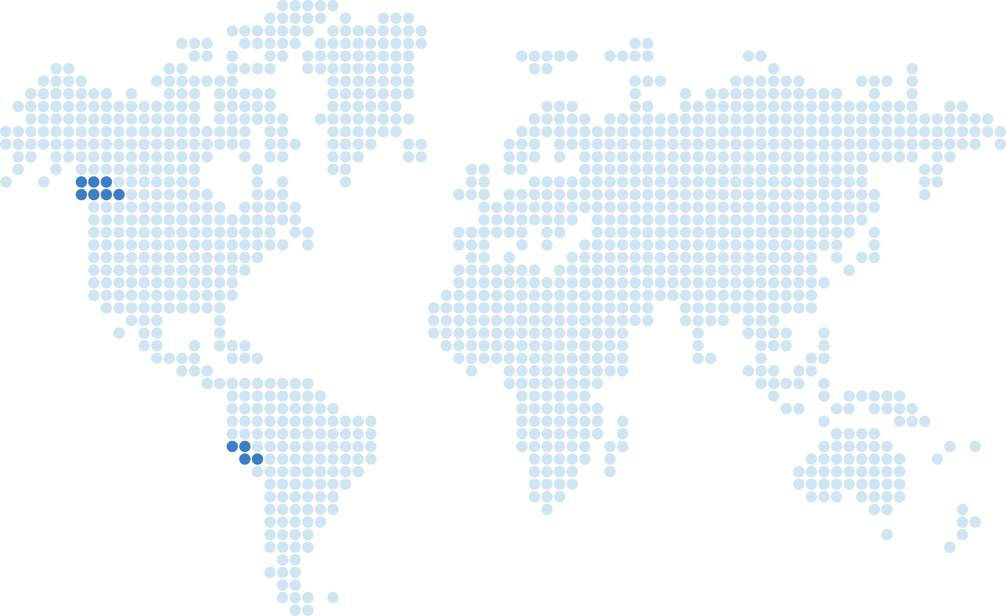 Mapa de operaciones de PCU Corporation mostrando ubicaciones en Canadá y Perú